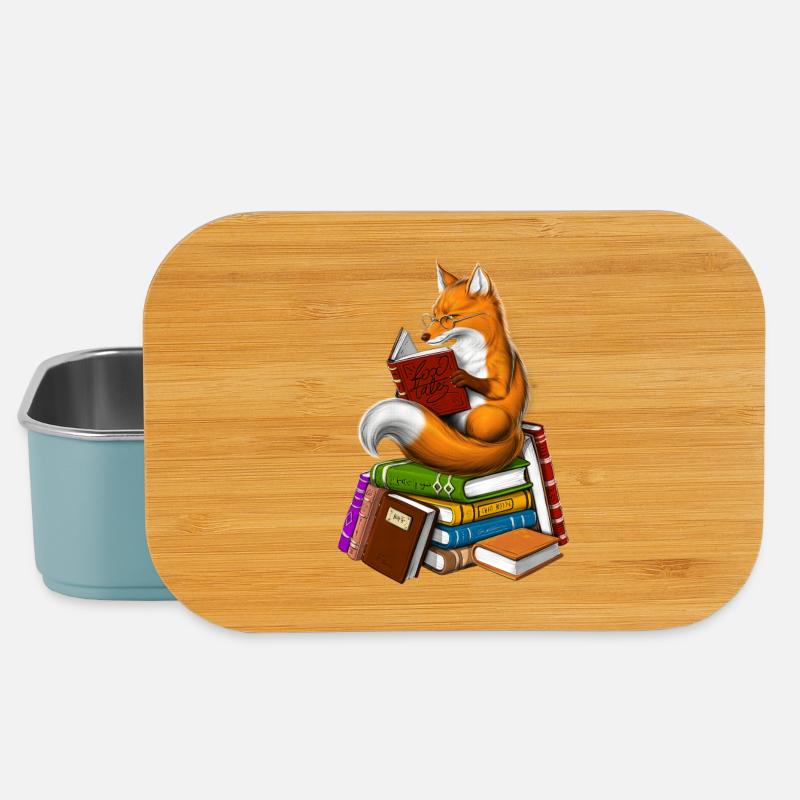 Fuchs liest ein Buch - Lunch Box - Hellblau