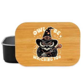 Zaubereule mit Hexenhut – Magische Halloween-Nacht - Lunch Box - Schwarz - Vorne