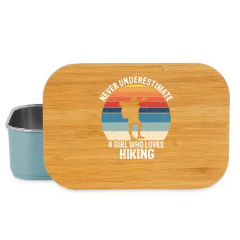 Never Underestimate Outdoor Girl Hiking Power - Lunch Box - light blue - Front