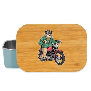 Moto paresseux - Boîte à goûter - bleu pâle - Devant
