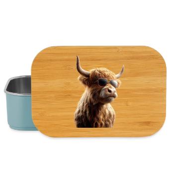 Cow Highland Cow Highland Cattle Cattle Farm Cows - Lunch Box - light blue - Front