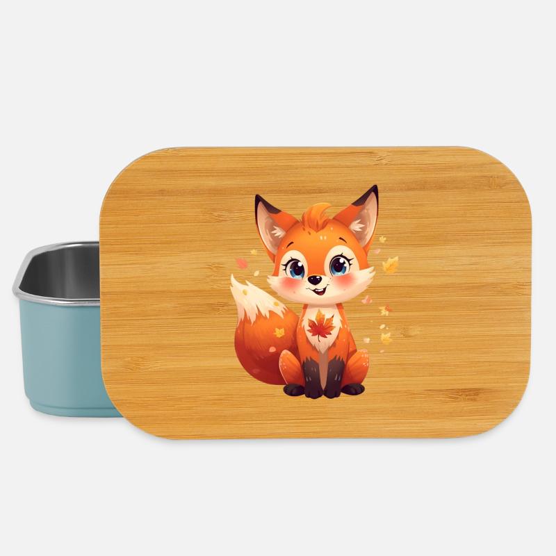 Autumnal fox - Lunch Box - light blue