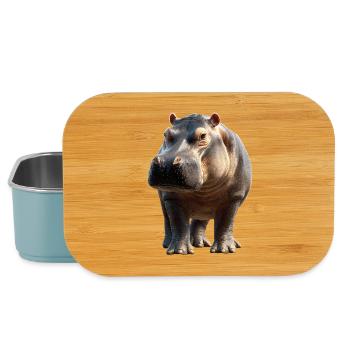 Nilpferd Flusspferd Mama Hippopotamus Cooles Hippo - Lunch Box - light blue - Front