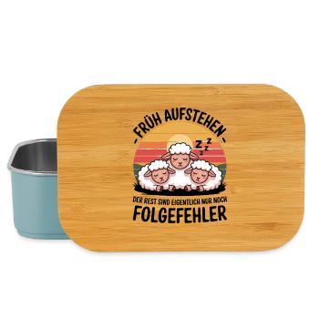 Get up early Follow-up Mistake Funny Sheep Saying - Lunch Box - light blue - Front