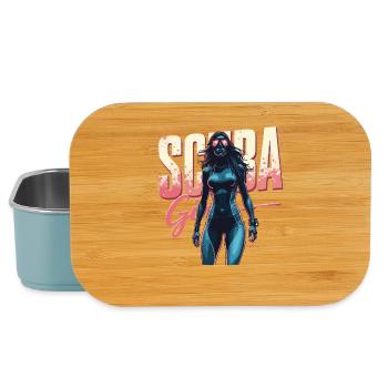 Scuba Girl Taucherin Design - Lunch Box - Hellblau - Vorne