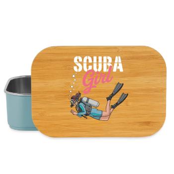 Scuba Girl Taucherin Design - Lunch Box - Hellblau - Vorne