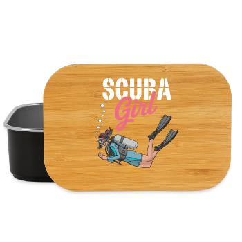 Scuba Girl Diver Design - Boîte à goûter - noir - Devant