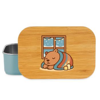Capybara snuggles up in winter - Lunch Box - light blue - Front