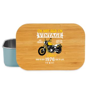 1976 Vintage Anniversaire Moto Cadeau - Boîte à goûter - bleu pâle - Devant