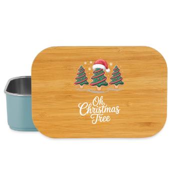 Joyeux Noël avec chapeau Oh Noël - Boîte à goûter - bleu pâle - Devant