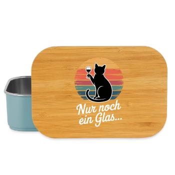 Katze mit Weinglas: Nur noch ein Glas - Lunch Box - Hellblau - Vorne