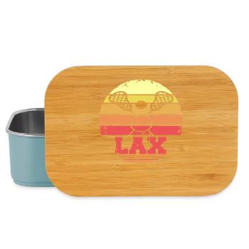 LAX Retro Vintage Lacrosse Sunset Player Style - Lunch Box - Hellblau - Vorne