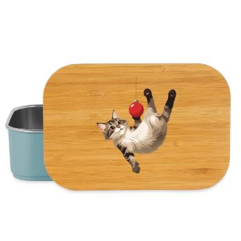 Cat acrobat ball game - Lunch Box - light blue - Front