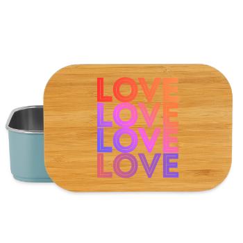LOVE Text Font Design Gradient Typo - Lunch Box - light blue - Front