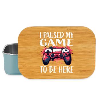 I paused my game Here I am - Lunch Box - light blue - Front