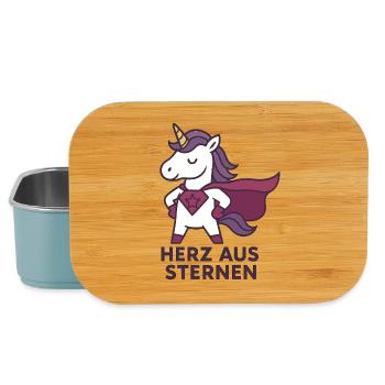 Herz aus Sternen, Einhorn Superheldin - Lunch Box - Hellblau - Vorne