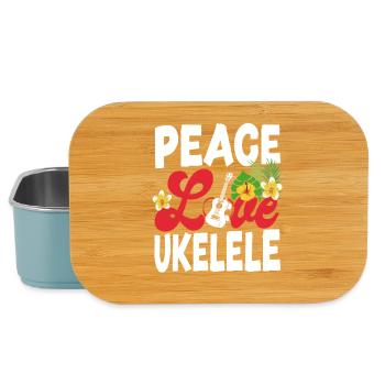 Ukulélé hawaïen Ukulélé Ukulélé Girl Peace - Boîte à goûter - bleu pâle - Devant