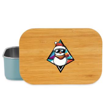 Schneemann mit Sonnenbrille Comic - Lunch Box - Hellblau - Vorne