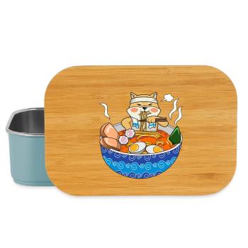 Kawaii Anime Shiba Inu Ramen Japanese Noodle Dog G - Lunch Box - light blue - Front