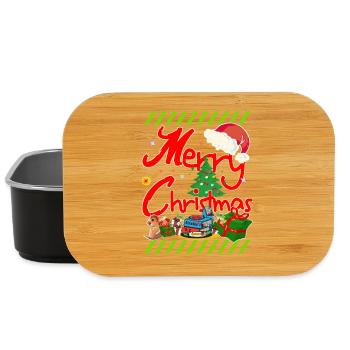   Weihnachten mit dem Baum u Weihnachtsgeschenken  - Lunch Box - Schwarz - Vorne
