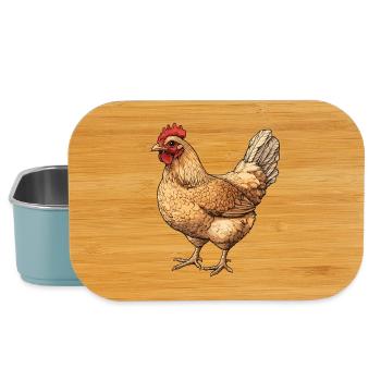 Golden Hen Illustration - Lunch Box - light blue - Front
