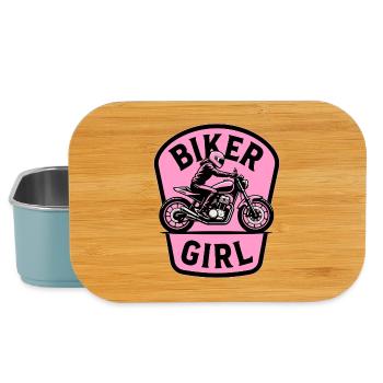 Biker Girl Motorcycle Pink - Lunch Box - Hellblau - Vorne