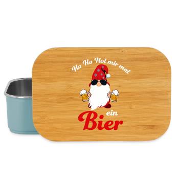 Santa mit Bier Weihnachtswitz - Lunch Box - Hellblau - Vorne