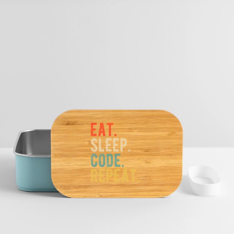 Eat Sleep Code Repeat Programmierer Nerd Retro Lunch Box