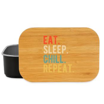 Eat Sleep Chill Repeat Cooles Retro Design Relax - Lunch Box - Schwarz - Vorne