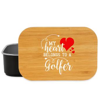 Mon cœur appartient à un golfeur Mari Femme Amour - Boîte à goûter - noir - Devant
