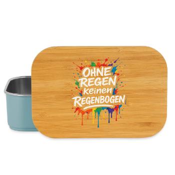 ohne regen regenbogen, spruch shirt bunt - Lunch Box - Hellblau - Vorne