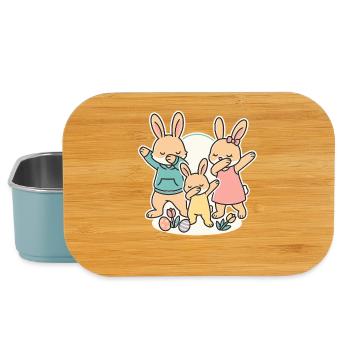 Tamponnement des lapins de Pâques, Pâques en famille - Boîte à goûter - bleu pâle - Devant