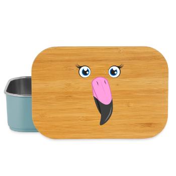 Flamingo Face Kawaii Pink Lazy DIY Bird Custome - Lunch Box - light blue - Front