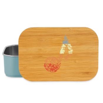 French Horn Sketch Vintage Look - Lunch Box - light blue - Front