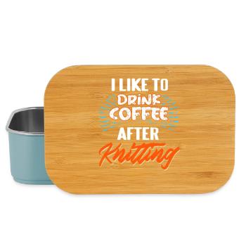 Drink Coffee After Knitting Funny Yarn Lover Combo - Lunch Box - Hellblau - Vorne