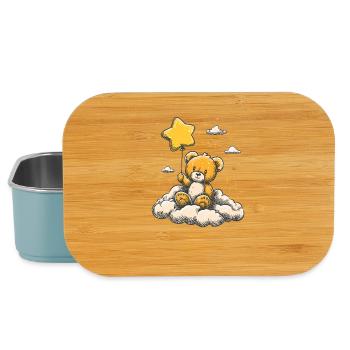Cuddly teddy with star balloon - Lunch Box - light blue - Front