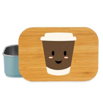 Sourire en tasse de café Kawaii - Boîte à goûter - bleu pâle - Devant