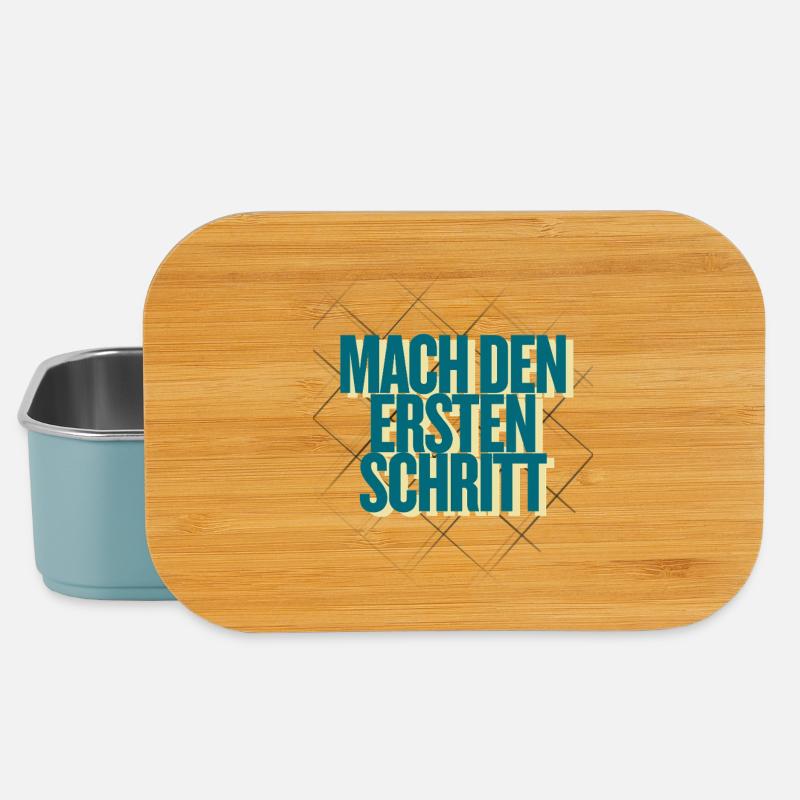 Mach den ersten Schritt – Geometrisches Design - Lunch Box - Hellblau