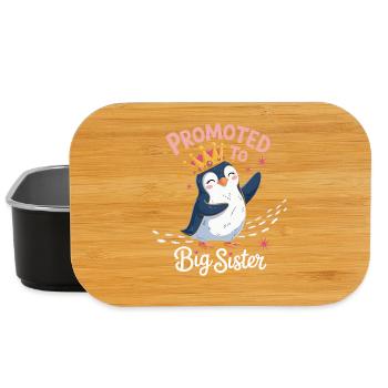 Promoted to Big Sister Penguin Design - Lunch Box - black - Front