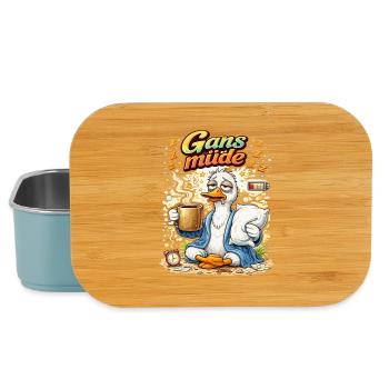 Goose tired – coffee first - Lunch Box - light blue - Front