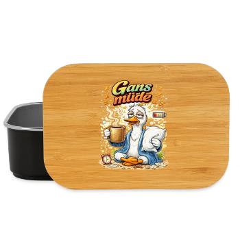 Gans müde – Kaffee zuerst - Lunch Box - Schwarz - Vorne