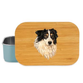 Chien à faible polygone – Conception artistique géométrique de chien - Boîte à goûter - bleu pâle - Devant