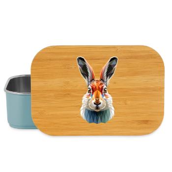 Mountain Rabbit Arctic Hare Albino Rabbit White Rabbit - Lunch Box - light blue - Front