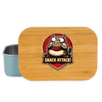 Snack-Attacke Katze mit Popcorn - Lunch Box - Hellblau - Vorne