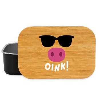 Oink Schweinchen Niedlich Kostüm Design - Lunch Box - Schwarz - Vorne