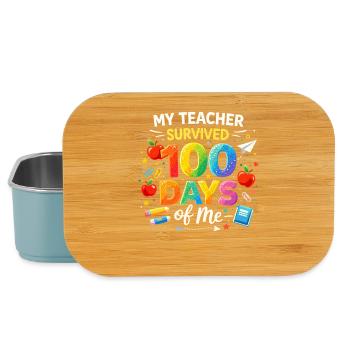 My teacher survives 100 days - Lunch Box - light blue - Front