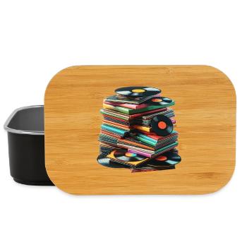Record Tower in Colors - Lunch Box - black - Front