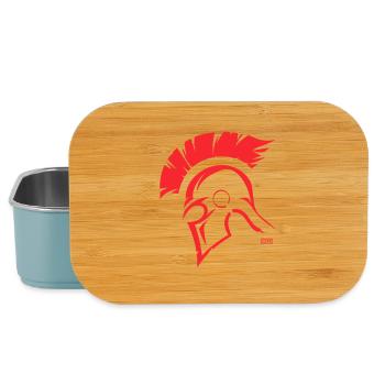 Red Sparta Helmet Silhouette - Lunch Box - light blue - Front
