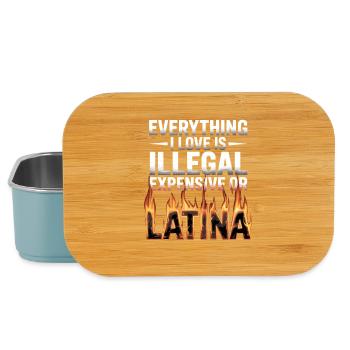 Everything I Love Is Illegal Expensive Or Latina - Lunch Box - Hellblau - Vorne