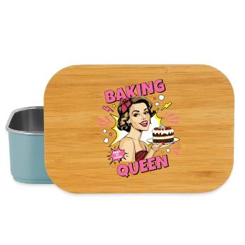 Backen Torte Backkönigin Backfee Bäckerin Pop Art - Lunch Box - Hellblau - Vorne